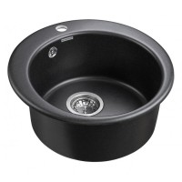 Мойка кухонная Paulmark Gelegen PM404800-BL, 48 см, кварцевая, черный