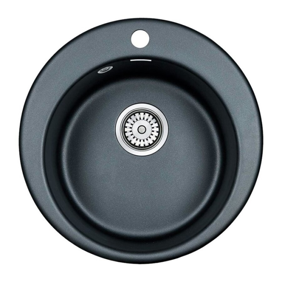 Мойка кухонная Paulmark Gelegen PM404800-BLM, 48 см, кварцевая, черный металлик