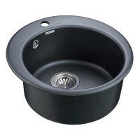Мойка кухонная Paulmark Gelegen PM404800-BLM, 48 см, кварцевая, черный металлик