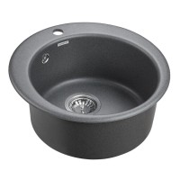 Мойка кухонная Paulmark Gelegen PM404800-DG, 48 см, кварцевая, графит