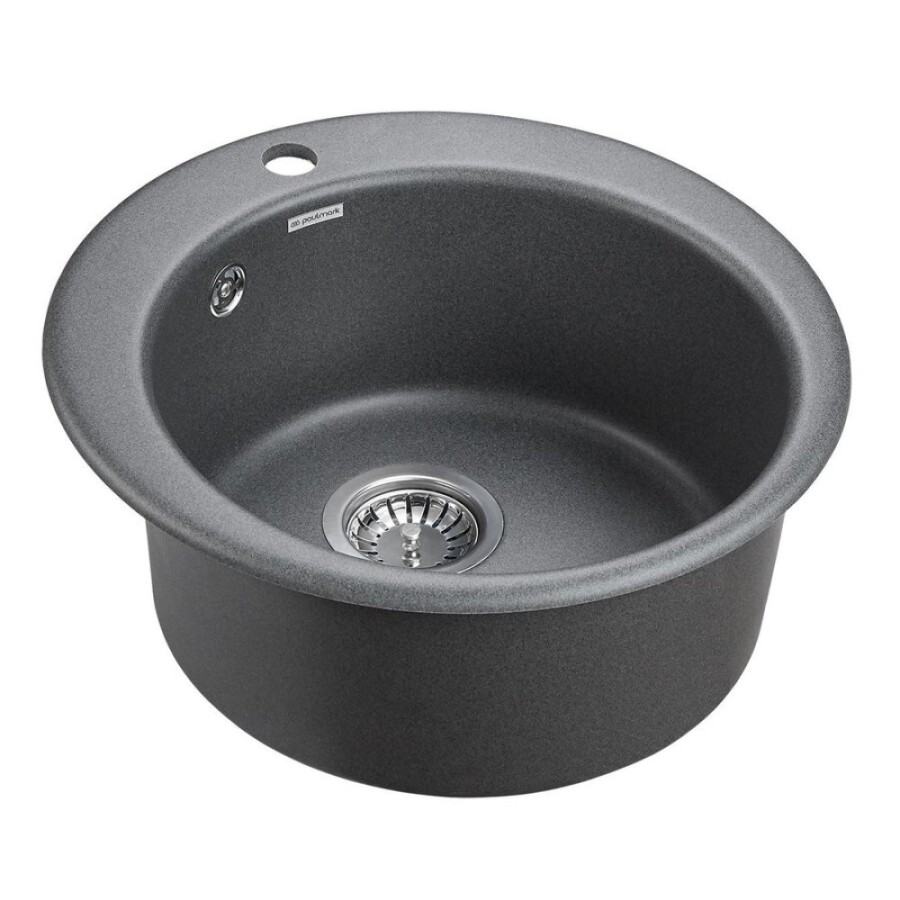 Мойка кухонная Paulmark Gelegen PM404800-DG, 48 см, кварцевая, графит
