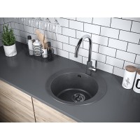 Мойка кухонная Paulmark Gelegen PM404800-DG, 48 см, кварцевая, графит