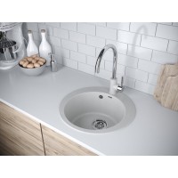 Мойка кухонная Paulmark Gelegen PM404800-GR, 48 см, кварцевая, серый