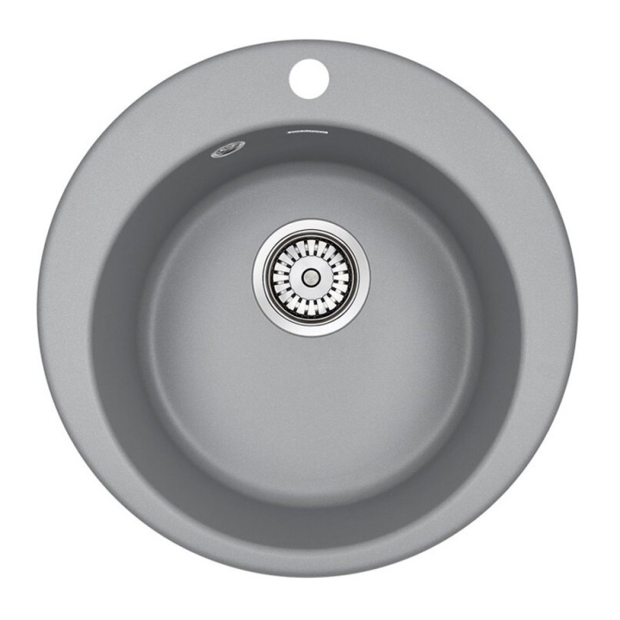 Мойка кухонная Paulmark Gelegen PM404800-GRM, 48 см, кварцевая, серый металлик