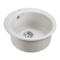 Мойка кухонная Paulmark Gelegen PM404800-WH, 48 см, кварцевая, белый