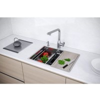 Мойка кухонная Paulmark Next PRO 54 UNI, PM705445-BS, 54 см, цвет нержавеющая сталь
