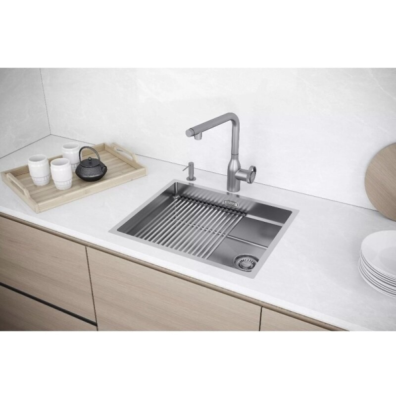 Мойка кухонная Paulmark Next PRO 54 UNI, PM705445-BS, 54 см, цвет нержавеющая сталь