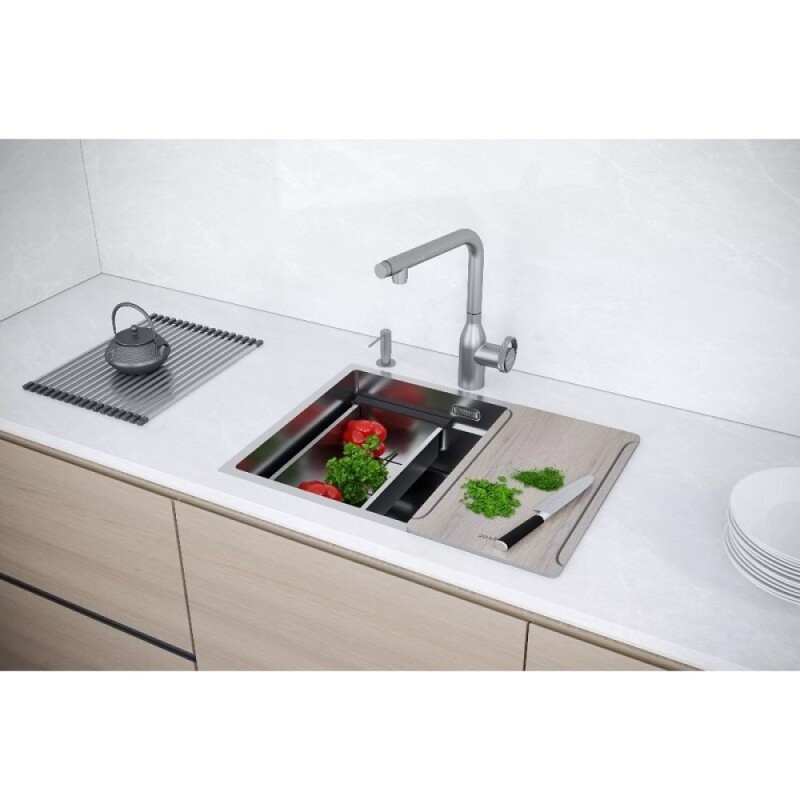 Мойка кухонная Paulmark Next PRO 58 UNI, PM705845-BS, 58 см, цвет нержавеющая сталь