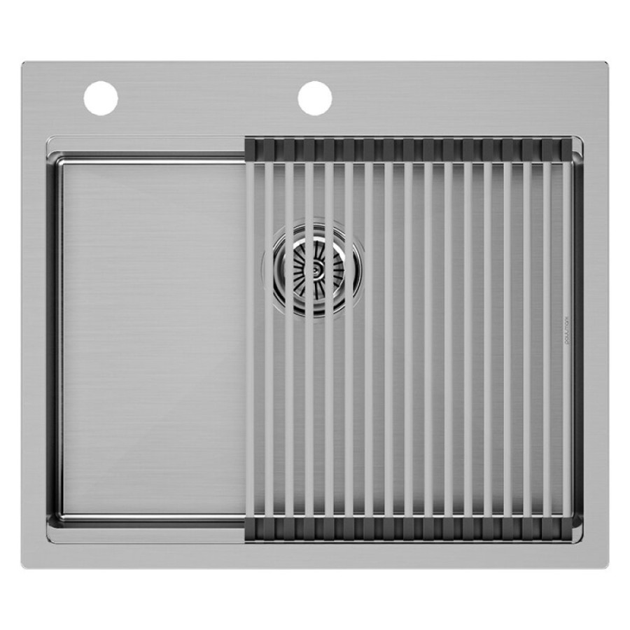 Мойка кухонная Paulmark Kroner-Pro PM705951-BS, 59 х 51 см, брашированная нержавеющая сталь