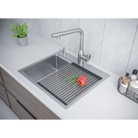 Мойка кухонная Paulmark Kroner-Pro PM705951-BS, 59 х 51 см, брашированная нержавеющая сталь