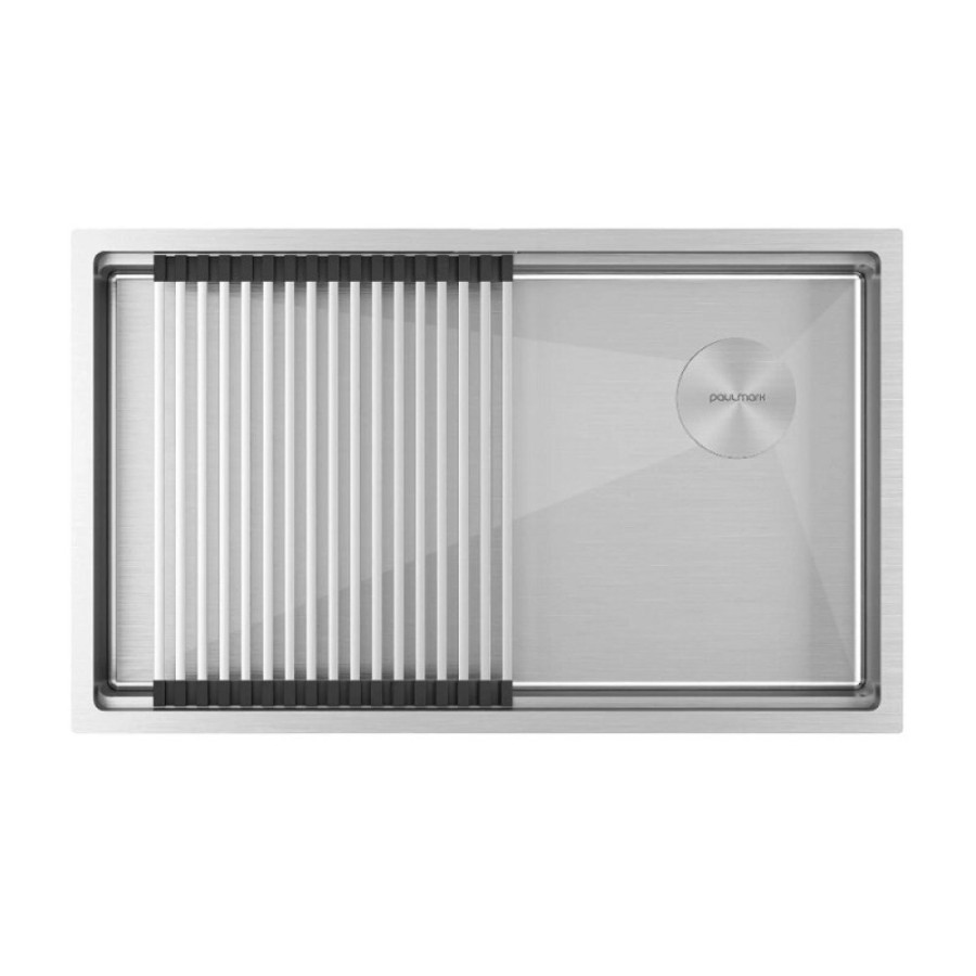 Мойка кухонная Paulmark Next PRO 74 UNI, PM707445-BS, 74 см, цвет нержавеющая сталь