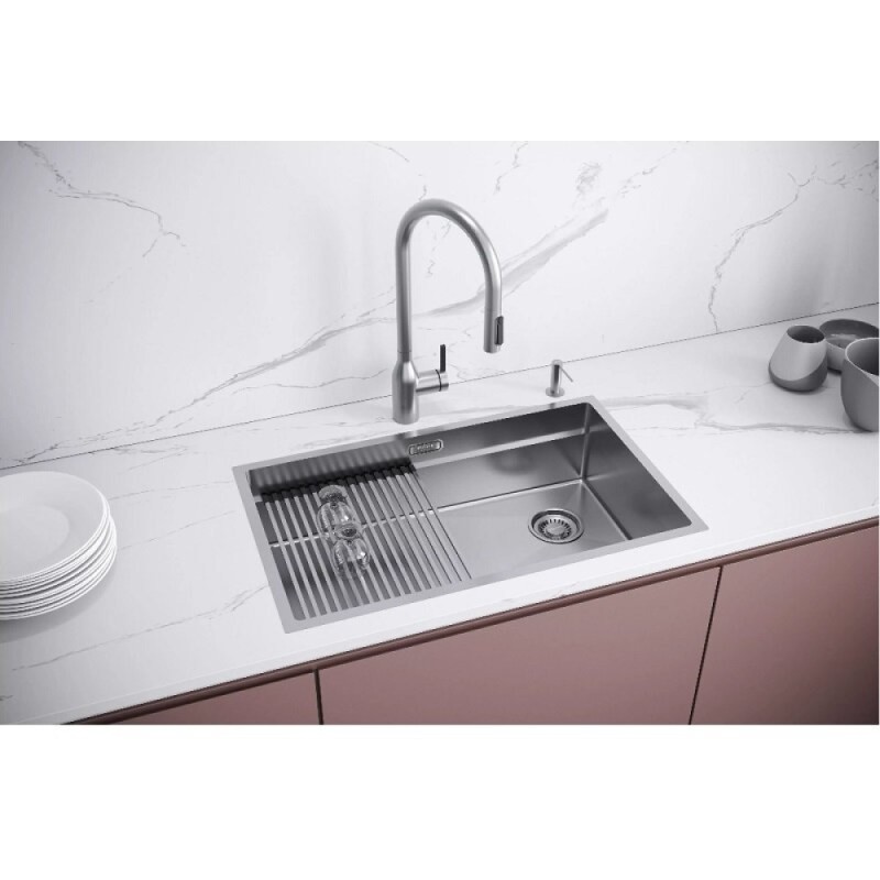 Мойка кухонная Paulmark Next PRO 74 UNI, PM707445-BS, 74 см, цвет нержавеющая сталь
