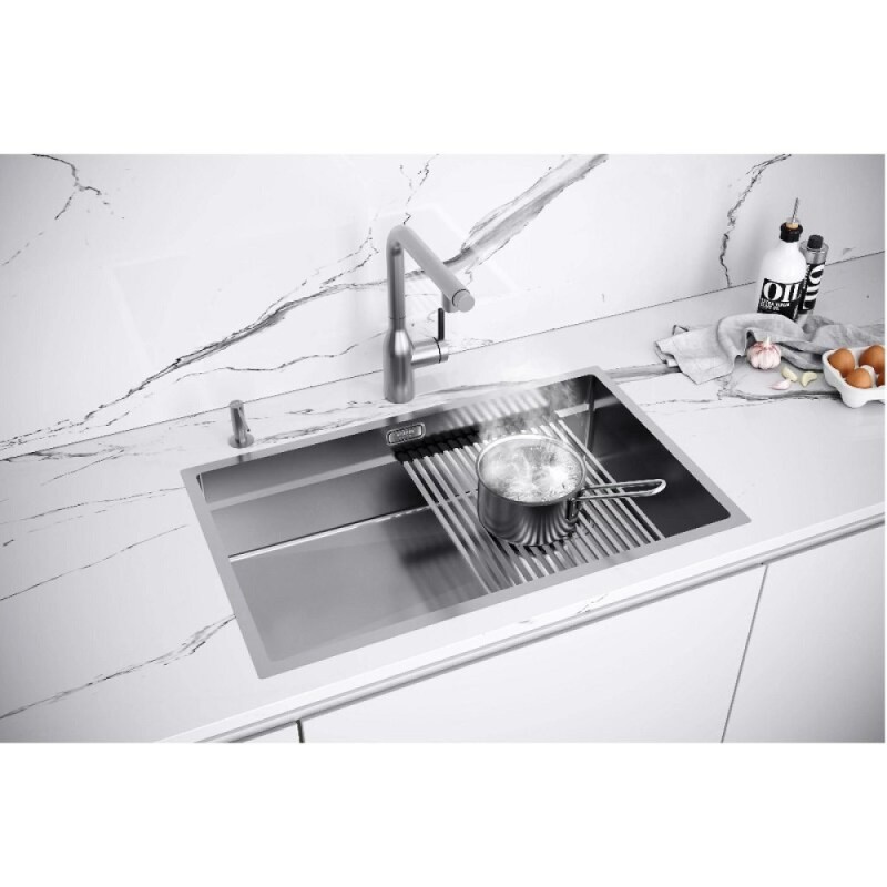 Мойка кухонная Paulmark Next PRO 74 UNI, PM707445-BS, 74 см, цвет нержавеющая сталь