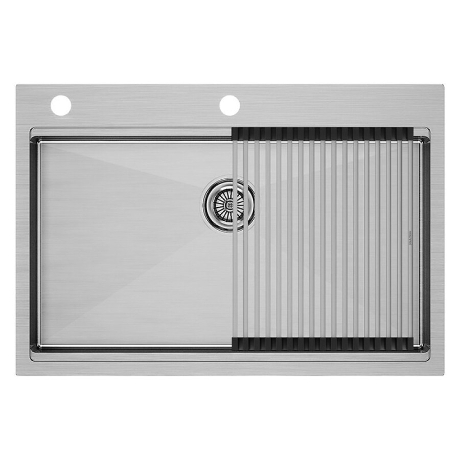 Мойка кухонная Paulmark Kroner-Pro PM707551-BS, 75 х 51 см, брашированная нержавеющая сталь