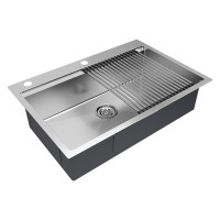 Мойка кухонная Paulmark Kroner-Pro PM707551-BS, 75 х 51 см, брашированная нержавеющая сталь