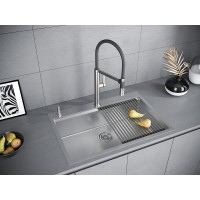 Мойка кухонная Paulmark Kroner-Pro PM707551-BS, 75 х 51 см, брашированная нержавеющая сталь