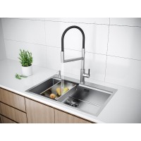 Мойка кухонная Paulmark Kroner-Pro PM707551-BS, 75 х 51 см, брашированная нержавеющая сталь