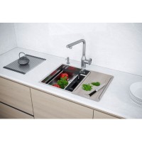Мойка кухонная Paulmark Next Multi Sink 54 Uni, PM785445-BS, 54 см, цвет нержавеющая сталь
