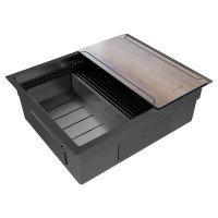Мойка кухонная Paulmark Multi Sink 54 Uni, PM785445-GM, 54 см, PVD покрытие, цвет вороненая сталь