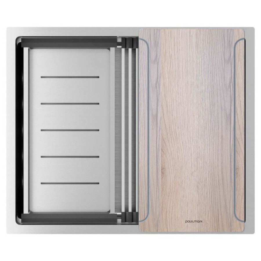 Мойка кухонная Paulmark Next Multi Sink 58 Uni, PM785845-BS, 58 см, цвет нержавеющая сталь