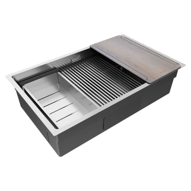 Мойка кухонная Paulmark Next Multi Sink 74 Uni, PM787445-BS, 74 см, цвет нержавеющая сталь