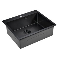 Мойка кухонная Paulmark Isar PM805951-GM, 59 см, вороненая сталь