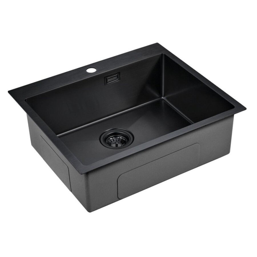 Мойка кухонная Paulmark Isar PM805951-GM, 59 см, вороненая сталь