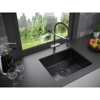 Мойка кухонная Paulmark Isar PM805951-GM, 59 см, вороненая сталь