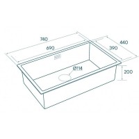 Мойка кухонная Paulmark Aller PM807444-BS, 74 см, брашированная нержавеющая сталь