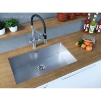 Мойка кухонная Paulmark Aller PM807444-BS, 74 см, брашированная нержавеющая сталь