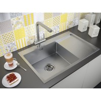 Мойка кухонная Paulmark Elde PM807851-BSR, 78 см, брашированная нержавеющая сталь, левая/правая