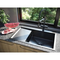 Мойка кухонная Paulmark Elde PM807851-GML/R, 78 см, вороненая сталь, левая/правая
