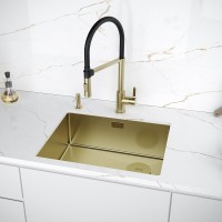Мойка кухонная Paulmark Next-Skew 54 UNI, PM885444-LG, 54 см, цвет светлое золото
