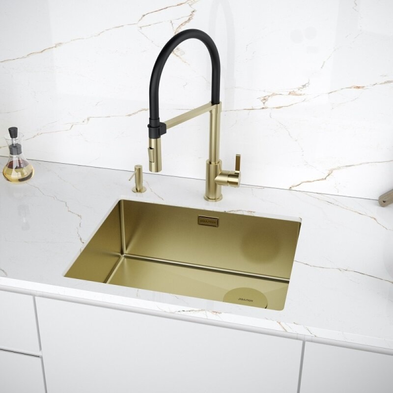 Мойка кухонная Paulmark Next-Skew 54 UNI, PM885444-LG, 54 см, цвет светлое золото