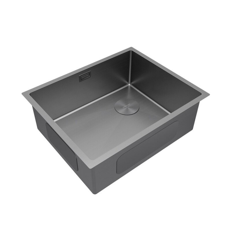 Мойка кухонная Paulmark Next-Skew 54 UNI, PM885444-MG, 54 см, цвет серый матовый