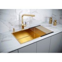 Мойка кухонная Paulmark Next-Skew-580, PM885844-BG, брашированное золото