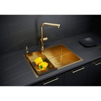 Мойка кухонная Paulmark Next-Skew-580, PM885844-BG, брашированное золото