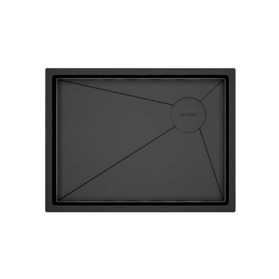 Мойка кухонная Paulmark Next-Skew-580, PM885844-GM, вороненая сталь