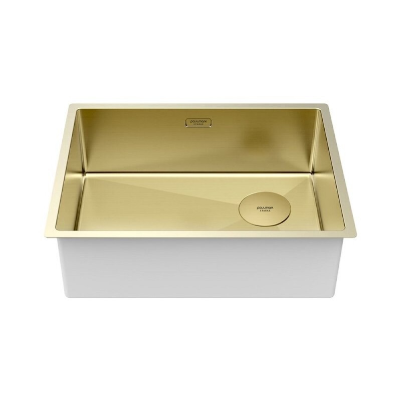 Мойка кухонная Paulmark Next-Skew 58 UNI, PM885844-LG, 58 см, цвет светлое золото