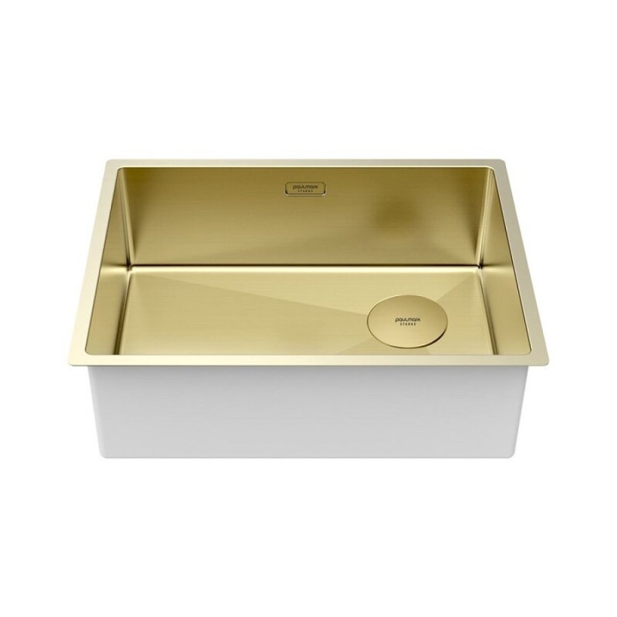Мойка кухонная Paulmark Next-Skew 58 UNI, PM885844-LG, 58 см, цвет светлое золото