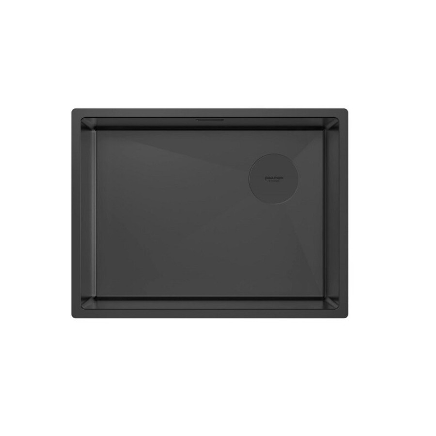 Мойка кухонная Paulmark Next-Skew 58 UNI, PM885844-MBN, 58 см, цвет черный матовый
