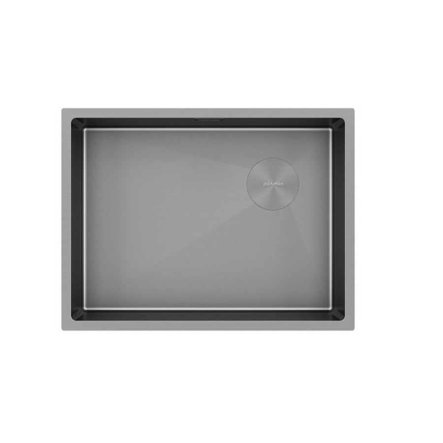 Мойка кухонная Paulmark Next-Skew 58 UNI, PM885844-MG, 58 см, цвет серый матовый