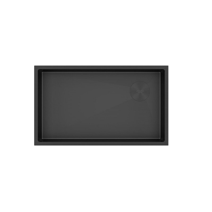 Мойка кухонная Paulmark Next-Skew 74 UNI, PM887444-MBN, 74 см, цвет черный матовый