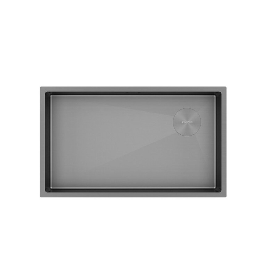 Мойка кухонная Paulmark Next-Skew 74 UNI, PM887444-MG, 74 см, цвет серый матовый