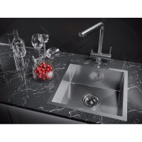 Мойка кухонная Paulmark Aller PM904444-BS, 44 см, брашированная нержавеющая сталь