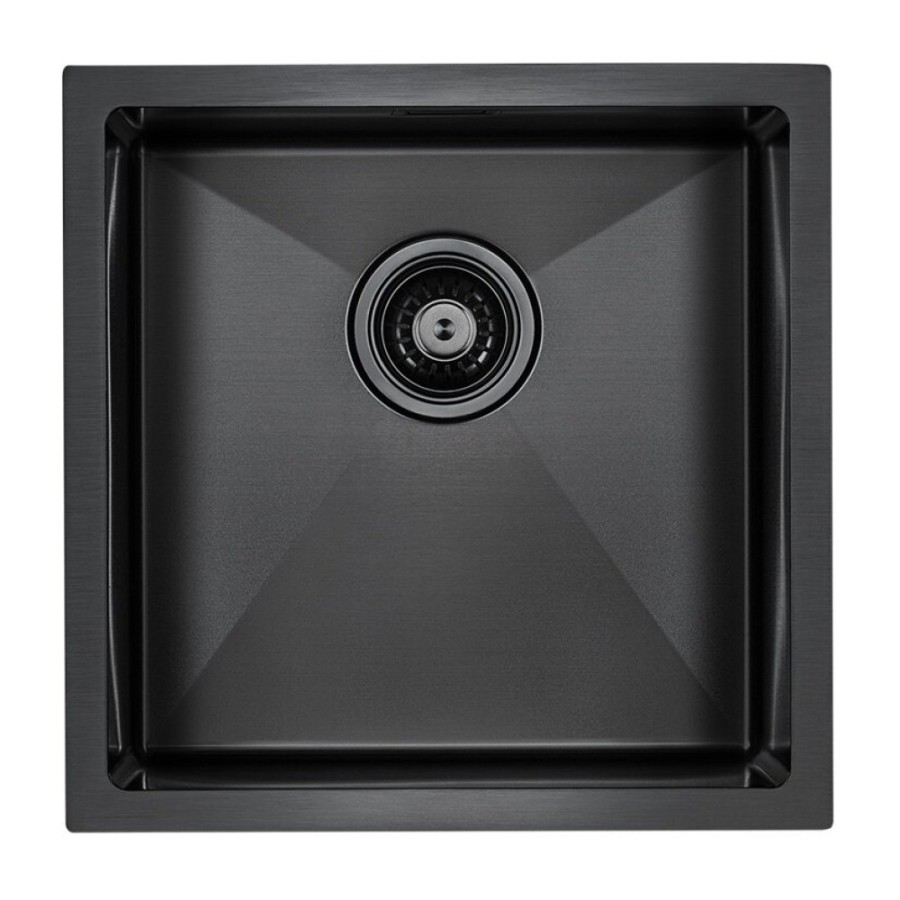 Мойка кухонная Paulmark Aller PM904444-GM, 44 см, вороненая сталь