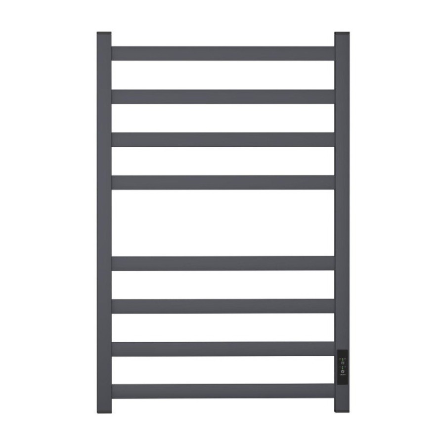 Полотенцесушитель электрический Point Меркурий PN83858GR, ширина 50 см, высота 80 см, диммер справа, цвет графит премиум