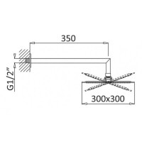 Верхний душ Cezares Porta-TDDQ-30-01, 30 см, хром