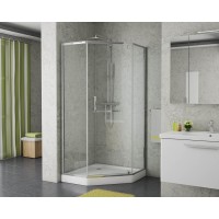 Душевой уголок Grossman Pragma PR-100SD, 100 x 100 см пятиугольный, стекло прозрачное, цвет профиля - серебро, с полотенцедержателем
