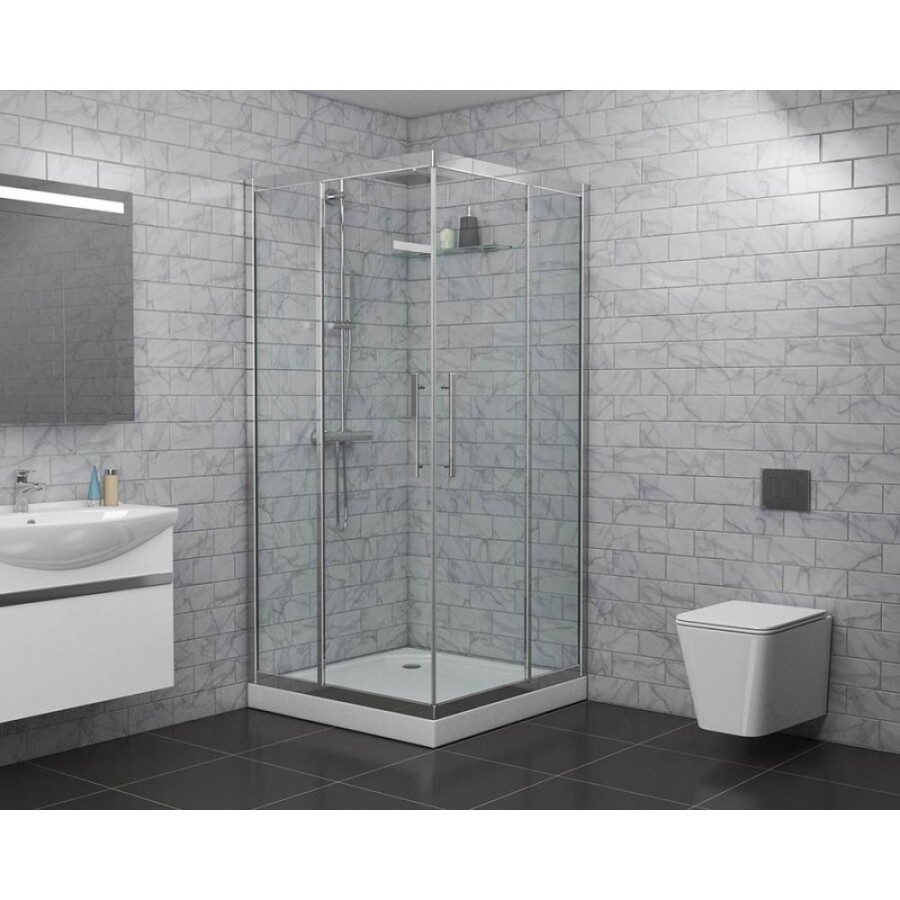 Душевой уголок Grossman Pragma PR-100SQ, 100 x 100 см, стекло прозрачное, цвет профиля - серебро